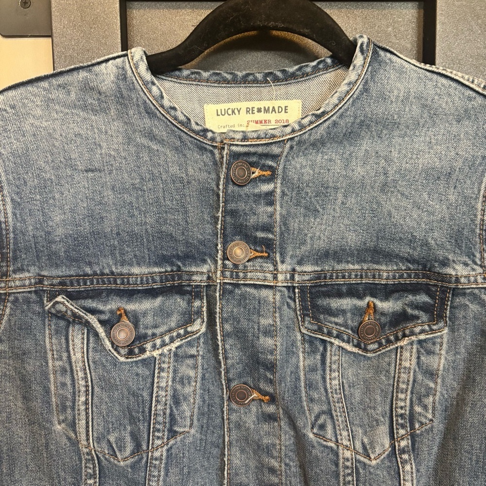 Lucky ReMade Denim Trucker Dress - size S​​ - Picture 2 of 9